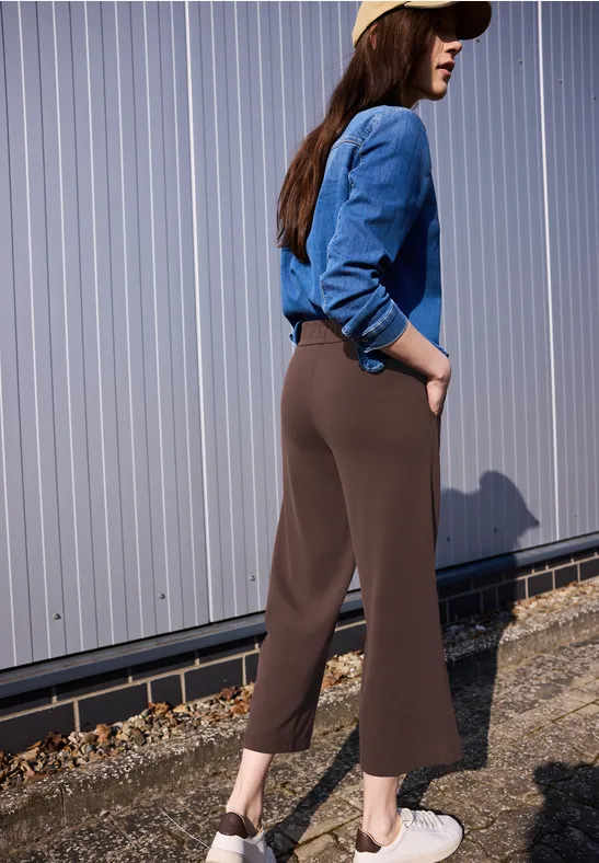 Mid Waist Wide Leg Hose im Casual Fit