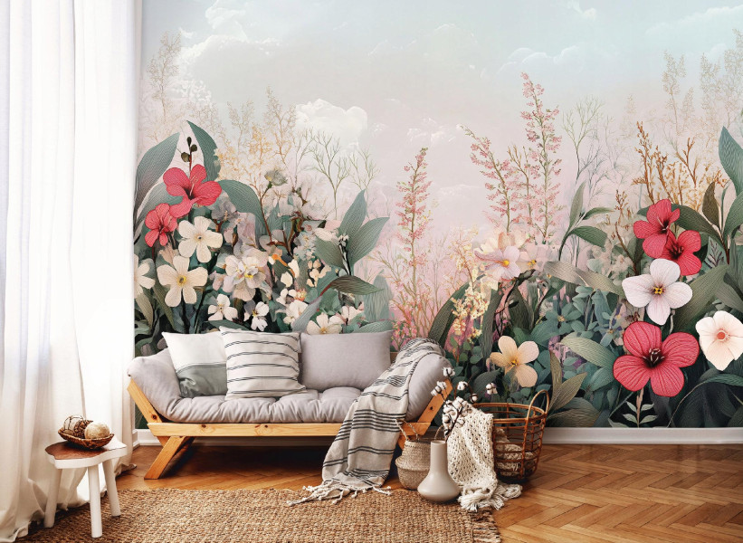 Fototapeta kwiaty polne maki natura na ścianę sypialnia salon 250x175