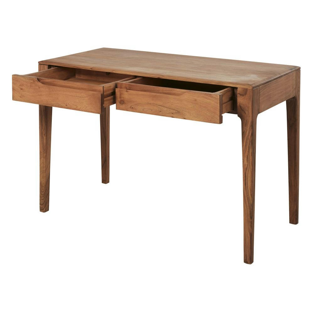 Malmo - Bureau 2 tiroirs en acacia