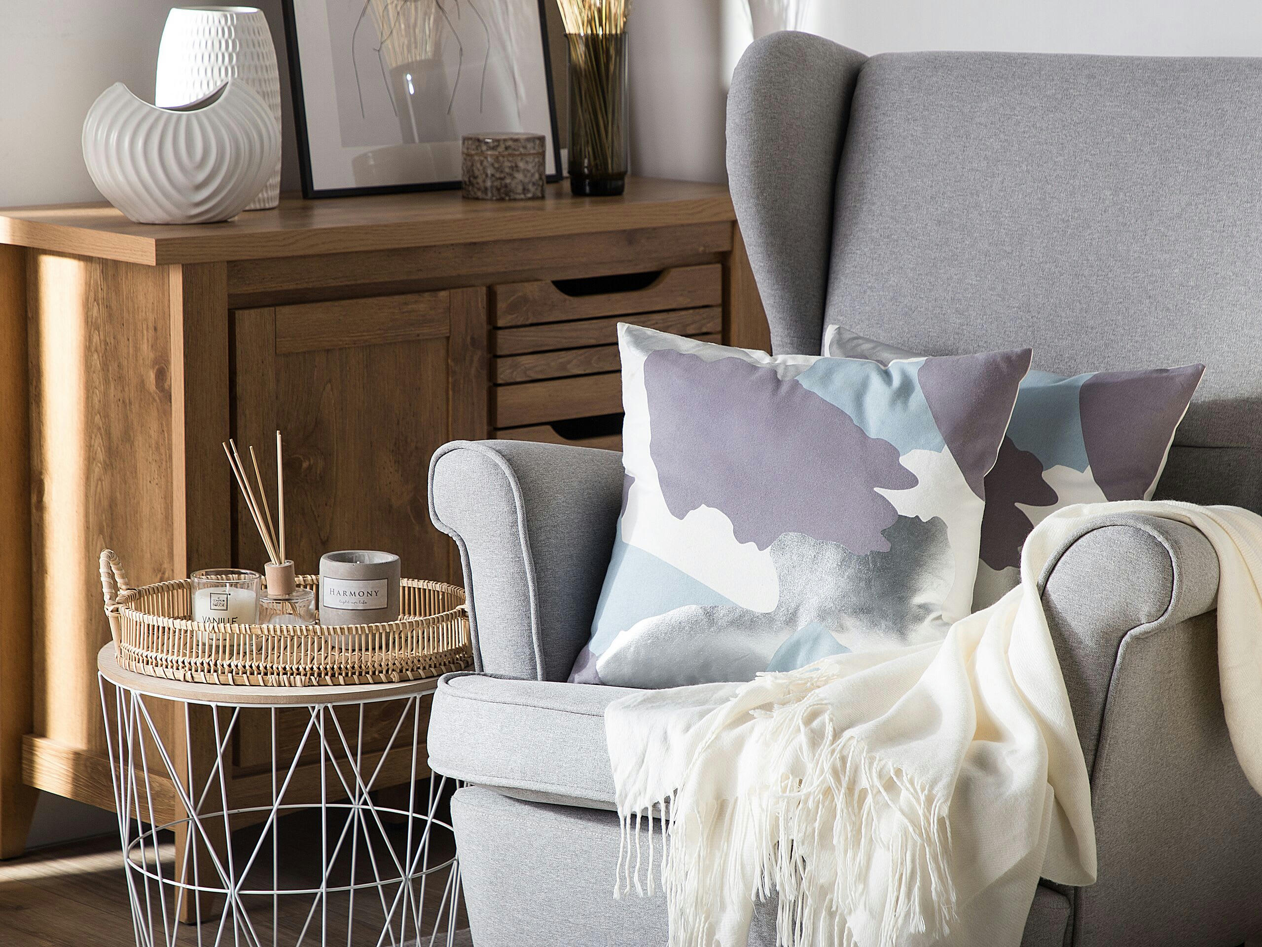 IXIA - Lot de 2 coussin décoratifs en tissu multicolore 45x12cm