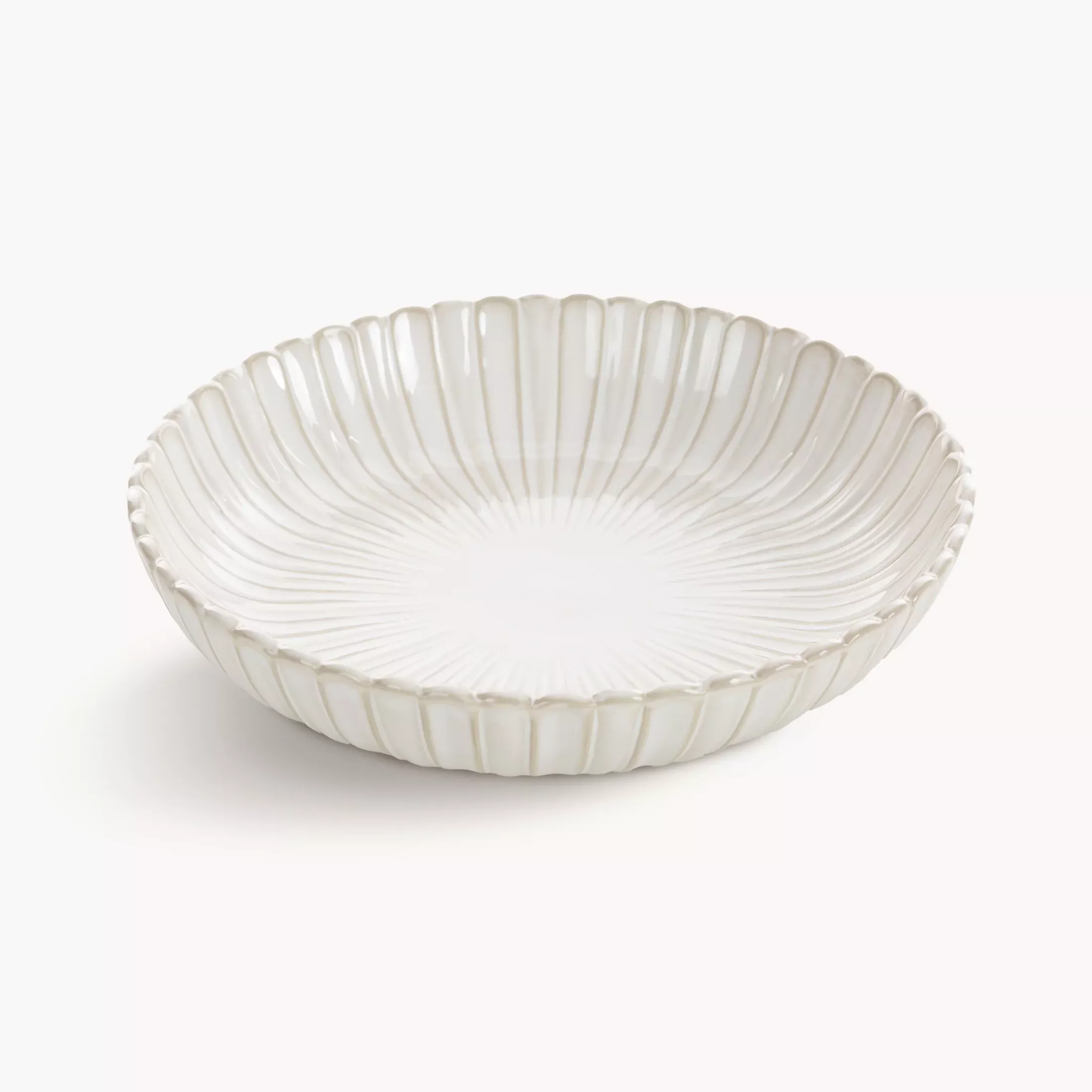Misa ceramiczna dekoracyjna kremowaz przecieranym wzorem w stylu eko średnica 24x5 cm AVRIL