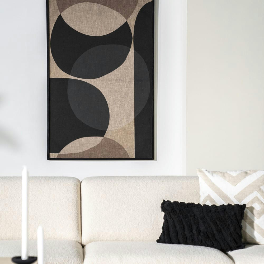 ATO - Tableau motifs géométriques noirs noir 90x60 cm
