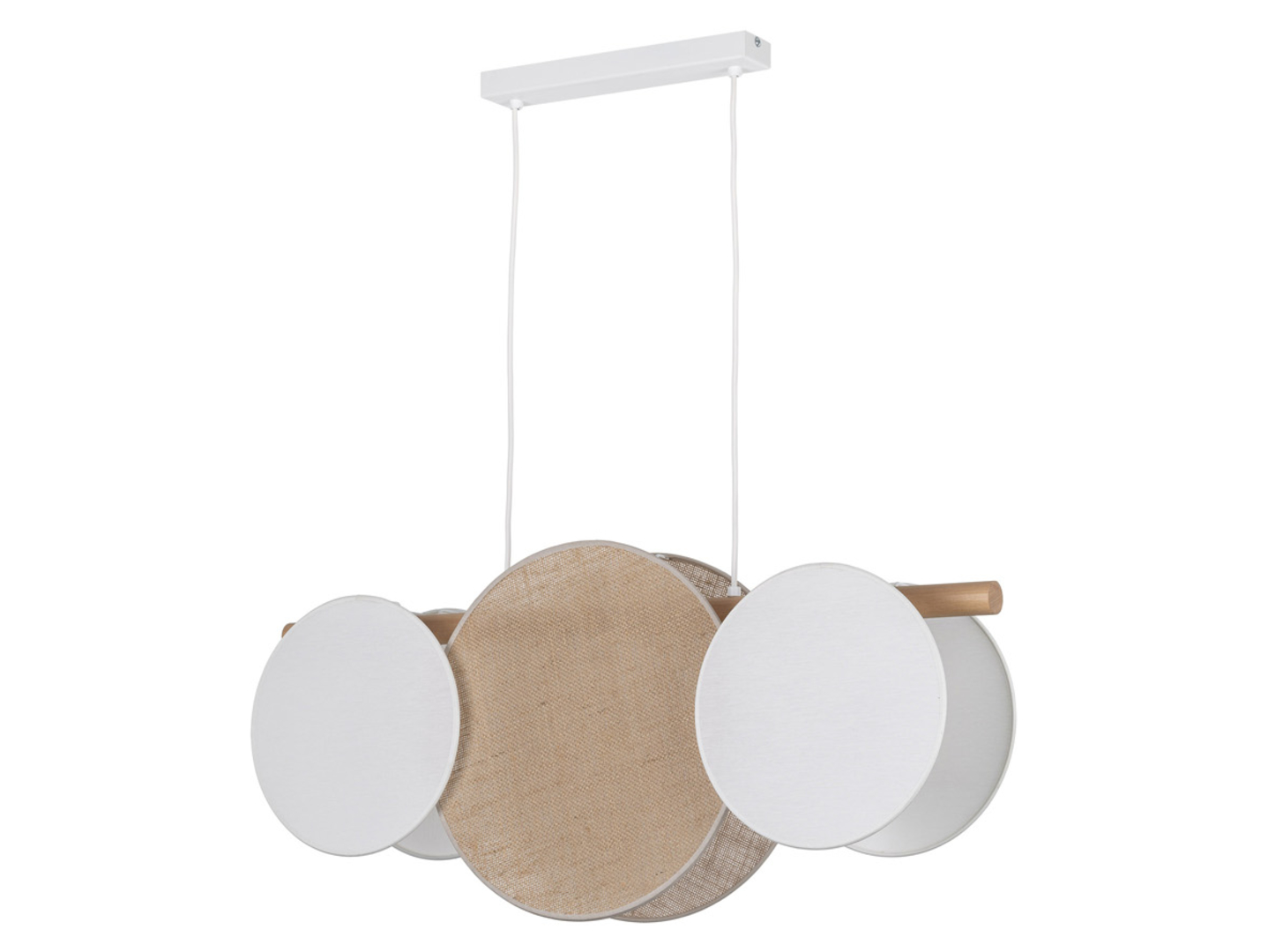 Lampa wisząca Pulse 3-punktowa drewniana beżowa
