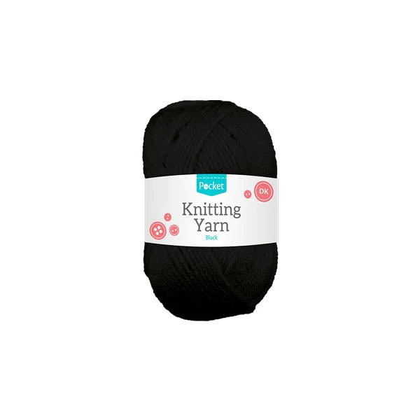 Pocket Knitting Yarn Black 75g