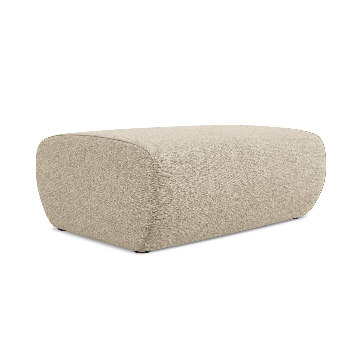 LaMiaSofa Poef Palermo - chenille stof - donkerbeige - 100x70x39