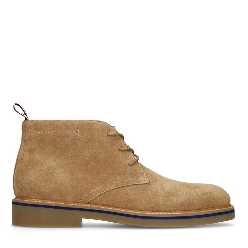 Manfield Taupe suède veterschoenen