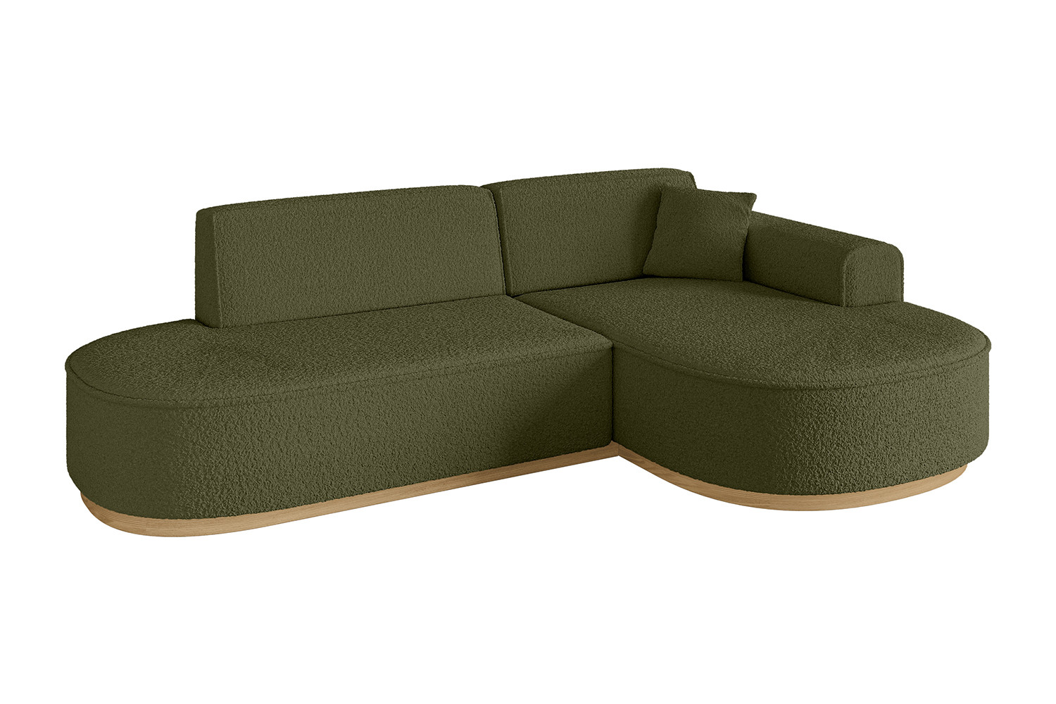 Narożnik prawostronny bez funkcji spania MARI-L1-v2 243x171x83 cm Zielony