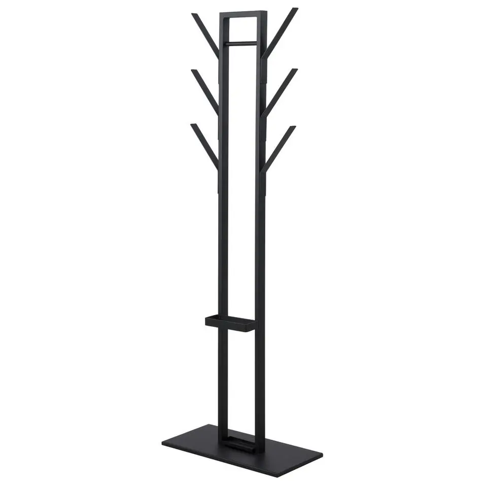 Hioshop Volta kapstok zwart metaal met paraplubak