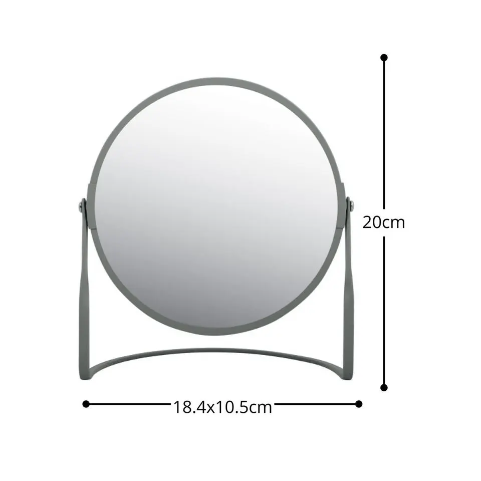 Make-up spiegel Cannes - 5x zoom - metaal - 18 x 20 cm - donkergrijs