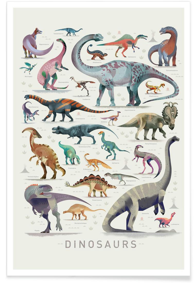 DINOSAURS - Affiche multicolore