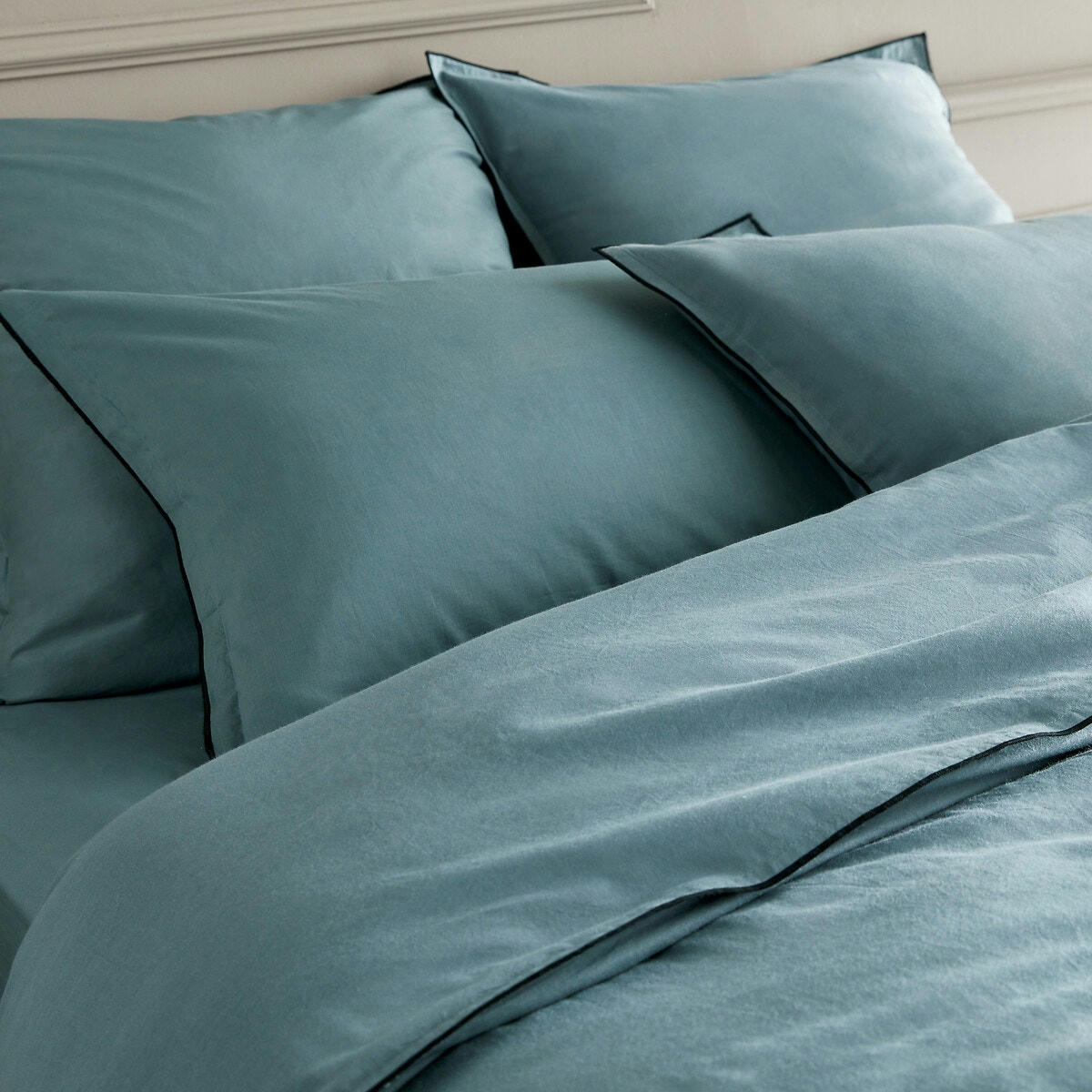 Housse de couette en voile de coton lavé, Gypse