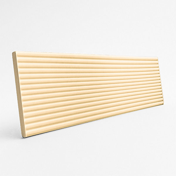 Faïence murale décor relief linéaire effet terre cuite beige clair mat L.30 x l.7 cm, Minerra