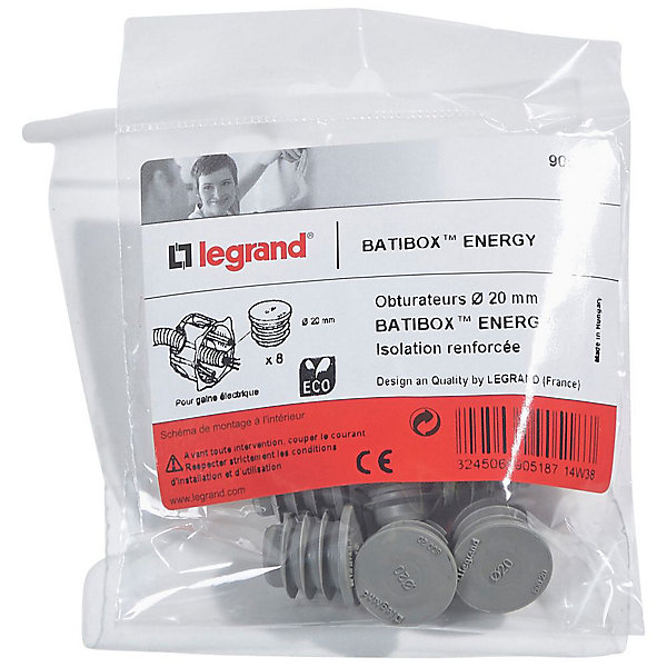 Kit 8 obturateurs Legrand Energy ø20 mm