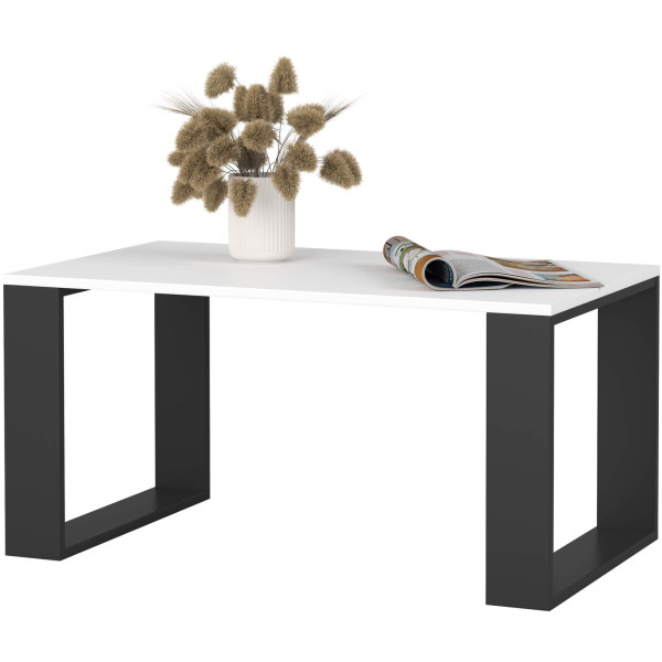 Stolik kawowy AKORD NOX Biały, Czarne nogi 92x53x45 cm