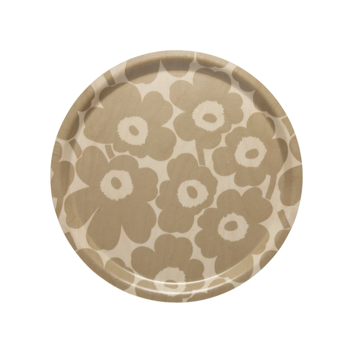 Marimekko - Mini Unikko Tablett rund Ø 31 cm, beige / natur