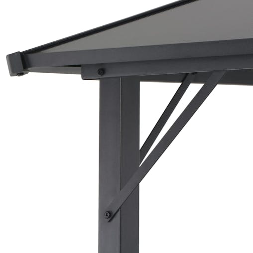 NNEVL Gazebo with Roof Aluminium 3x3 m Black