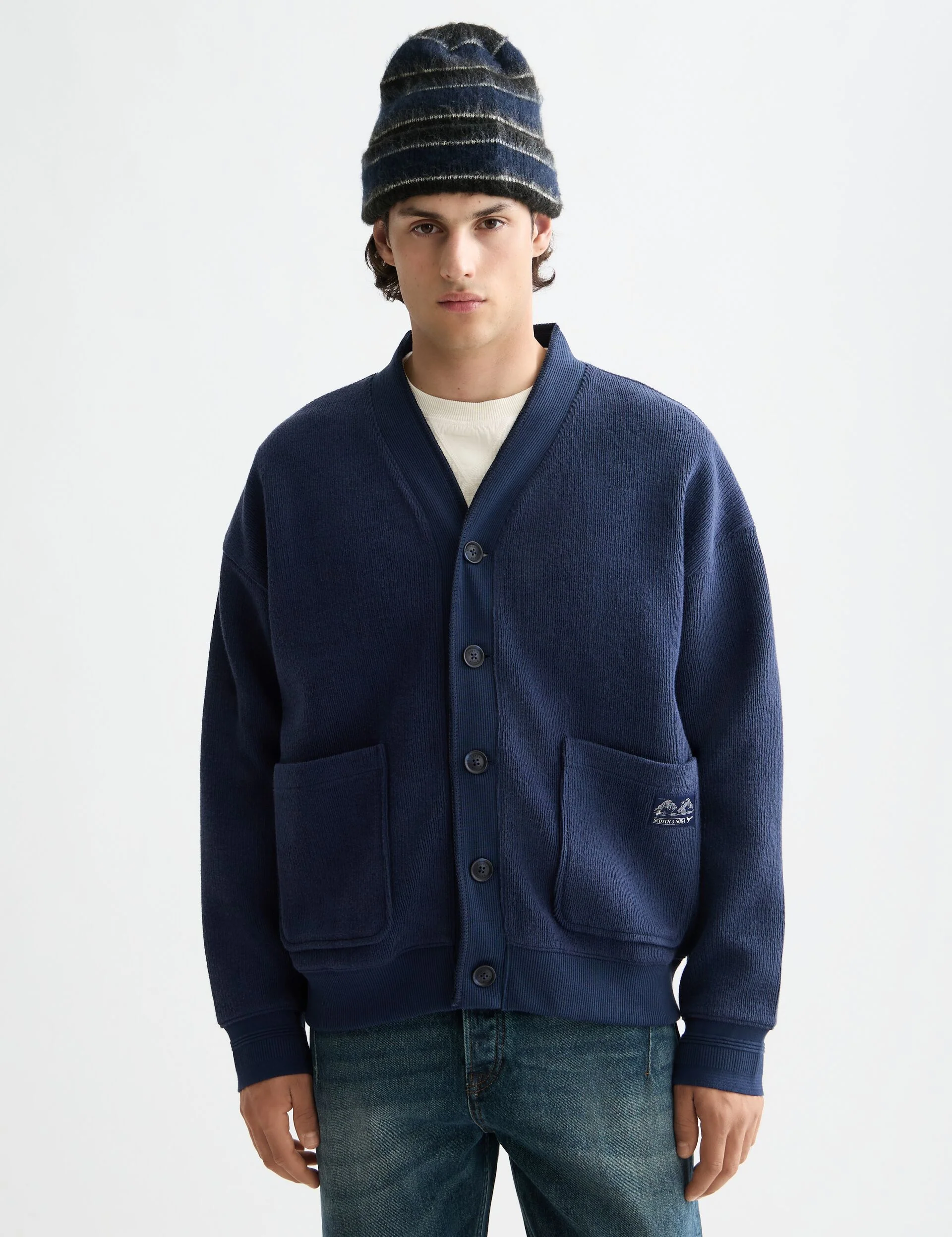 Loose Fit Button Down Sweatshirt