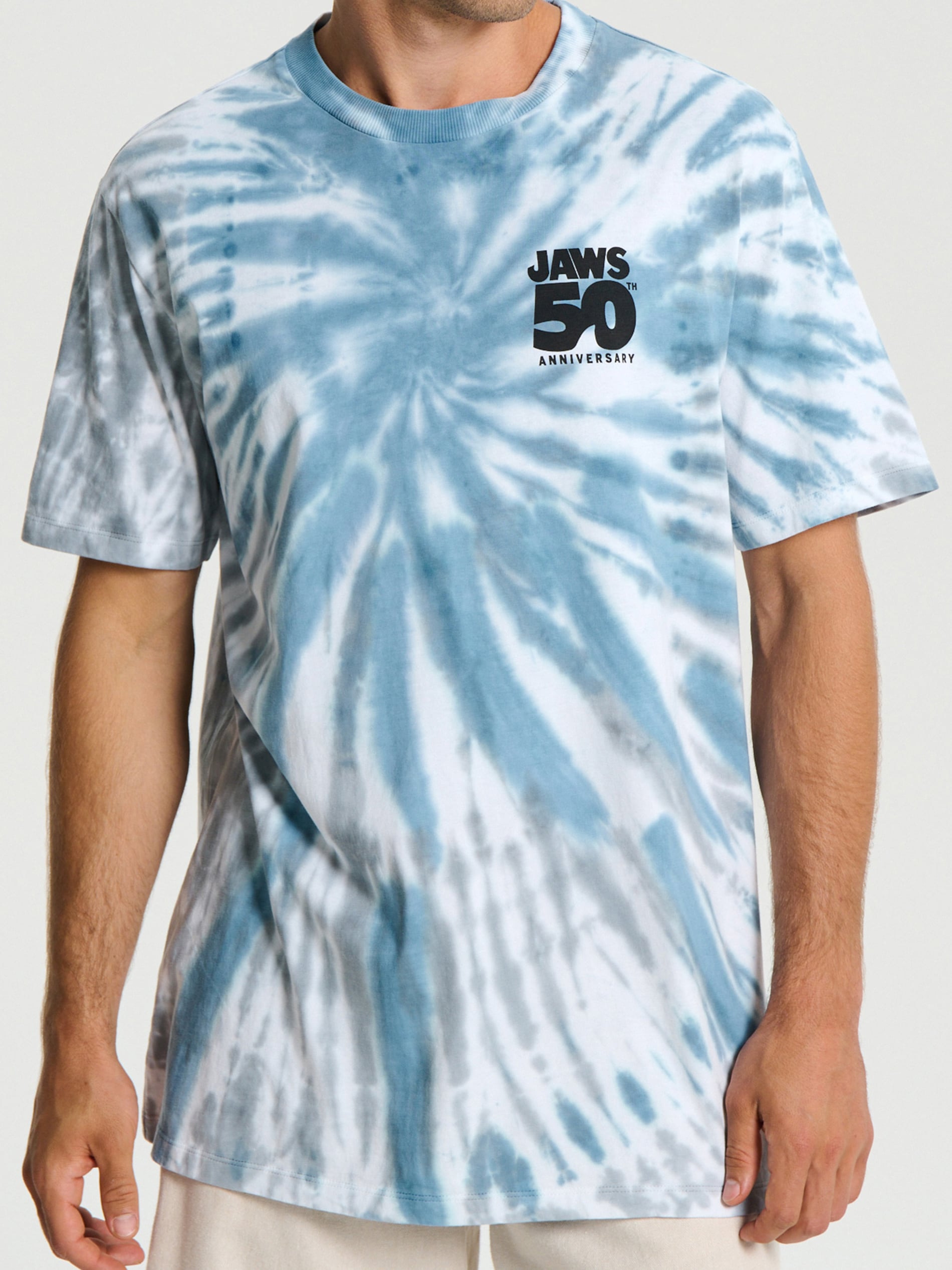 Koszulka z efektem tie dye Jaws