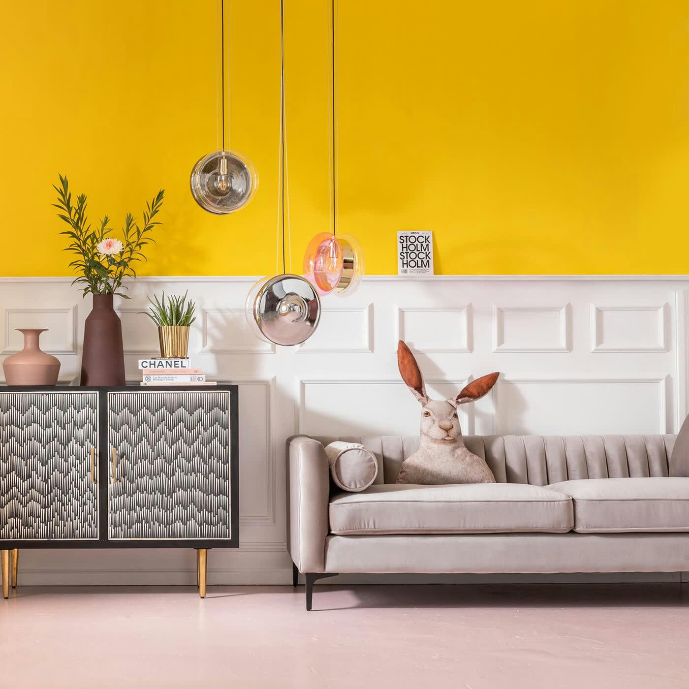 VARIETE - Canapé 3 places en velours gris