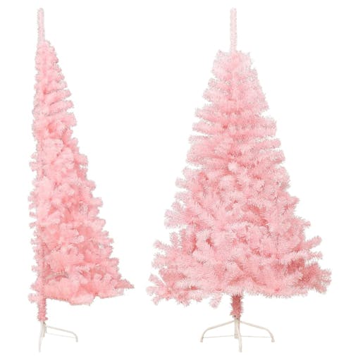 NNEVL Artificial Half Christmas Tree with Stand Pink 180 cm PVC