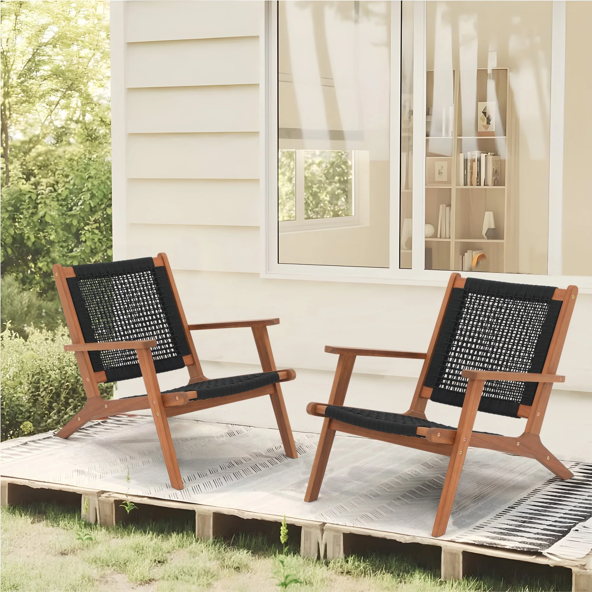 Outdoor 2 pieces Acacia Wood Chair