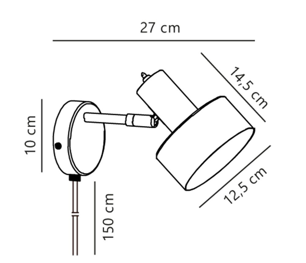 VEGGLAMPE NORDLUX MATIS E27 SORT METALL Ø12,5 CM