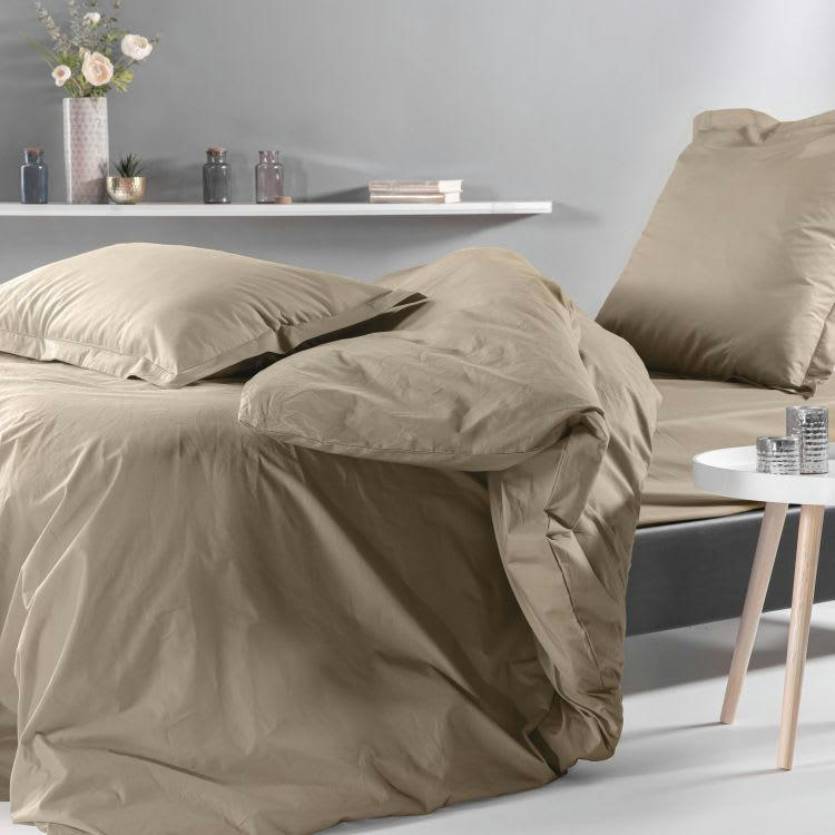 PERCALE MONTELEONE - Drap housse en Coton Beige 2x70x190 cm