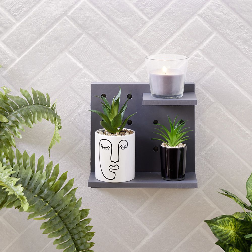 étagère murale plastique 2 niveaux x2