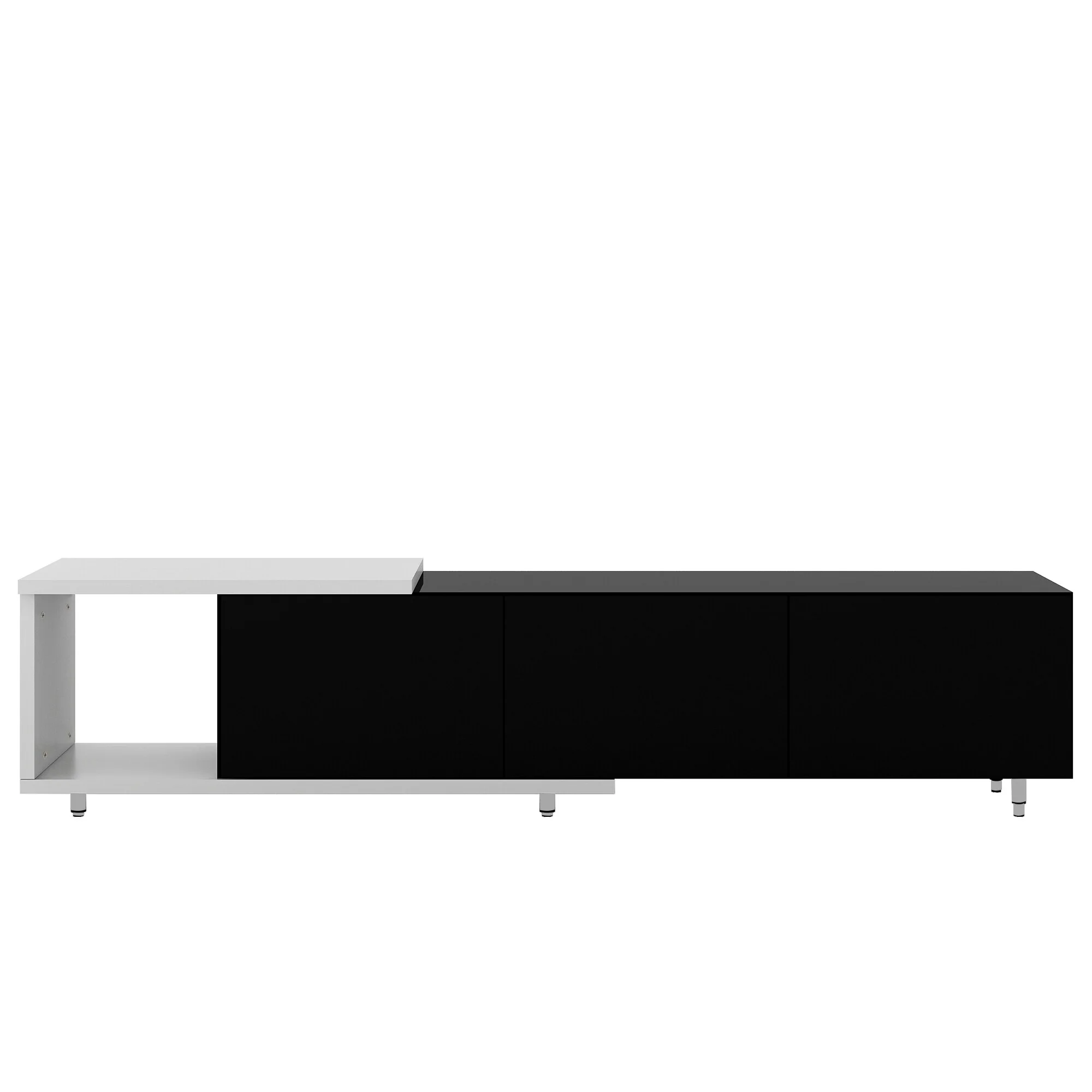 Modern Stylish ExtendableTV Stand TV Cabinet for 80+inch TV - 70.1 D x 15.1 W x 18.5 H