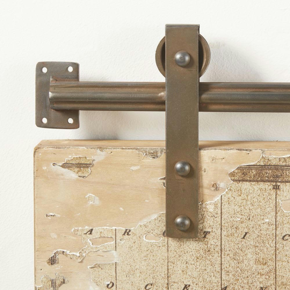 JACKSON - Déco murale imprimé carte du monde vieilli 121x91