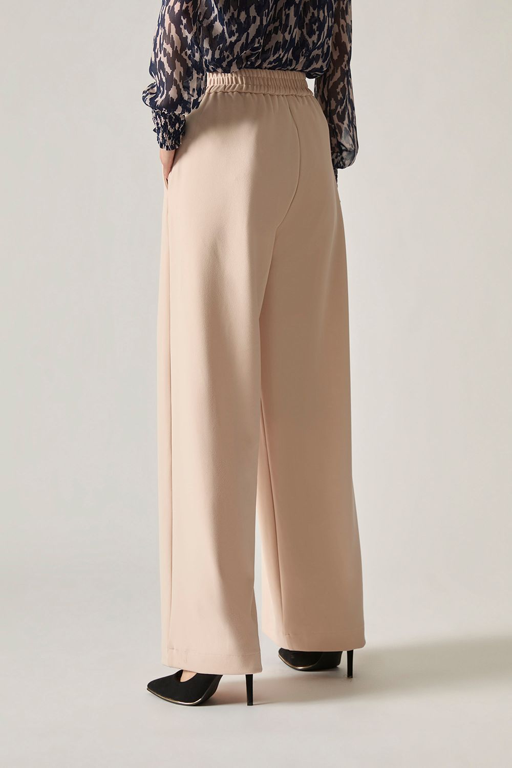 James Lakeland Cream Wide Leg Suit Trousers