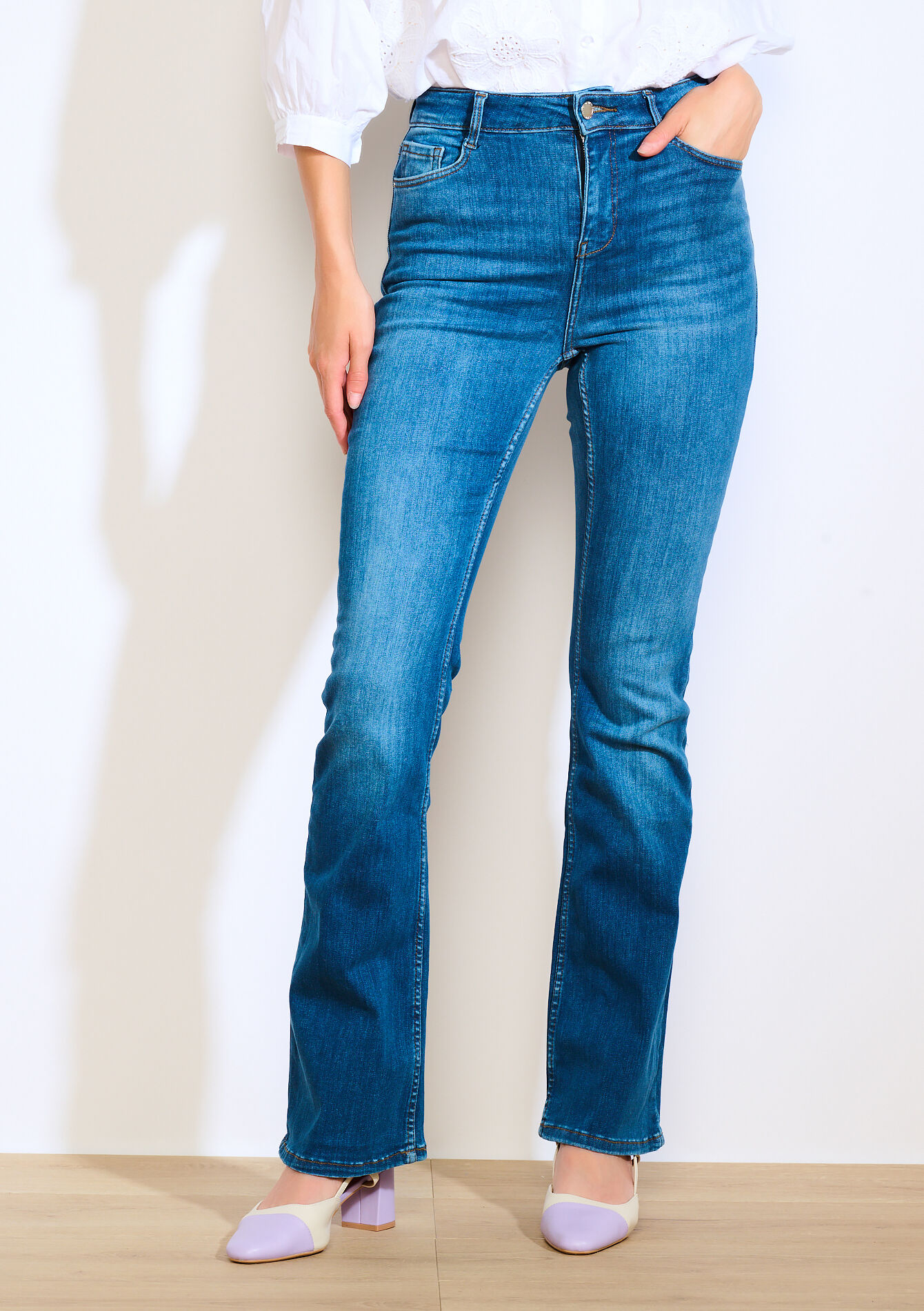 Bootcut jeans met hoge taille