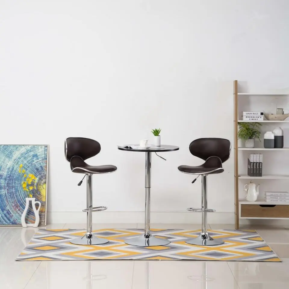 vidaXL 360° draaibare Barstoelen met strak design - Bruin - Kunstleer - 2 Stuks