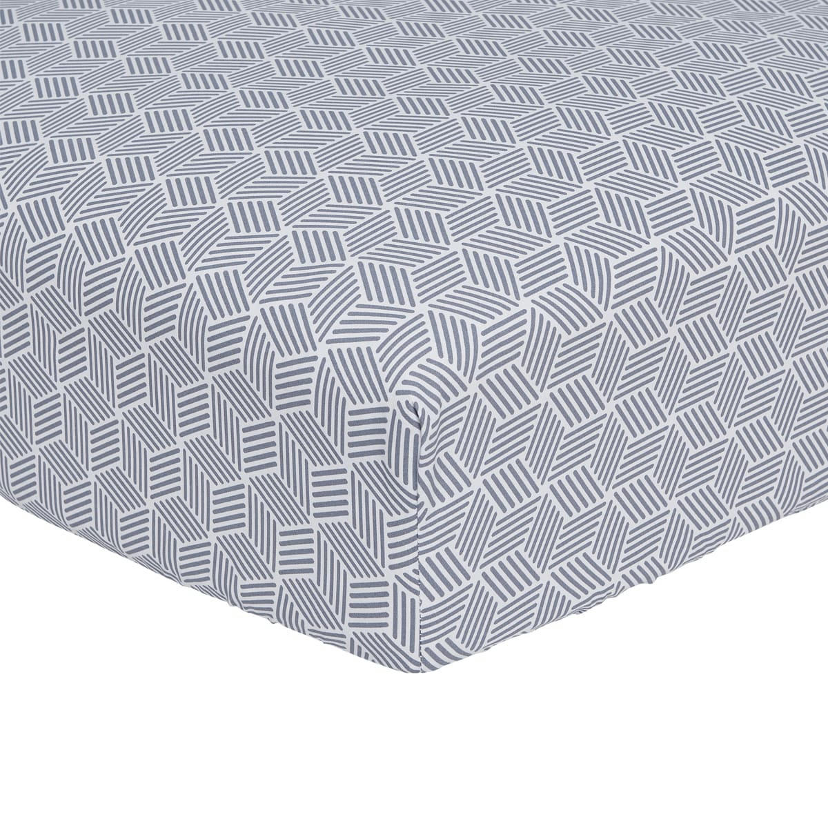 QUENTIN - Drap housse imprimé en bambou blanc et noir 160x200