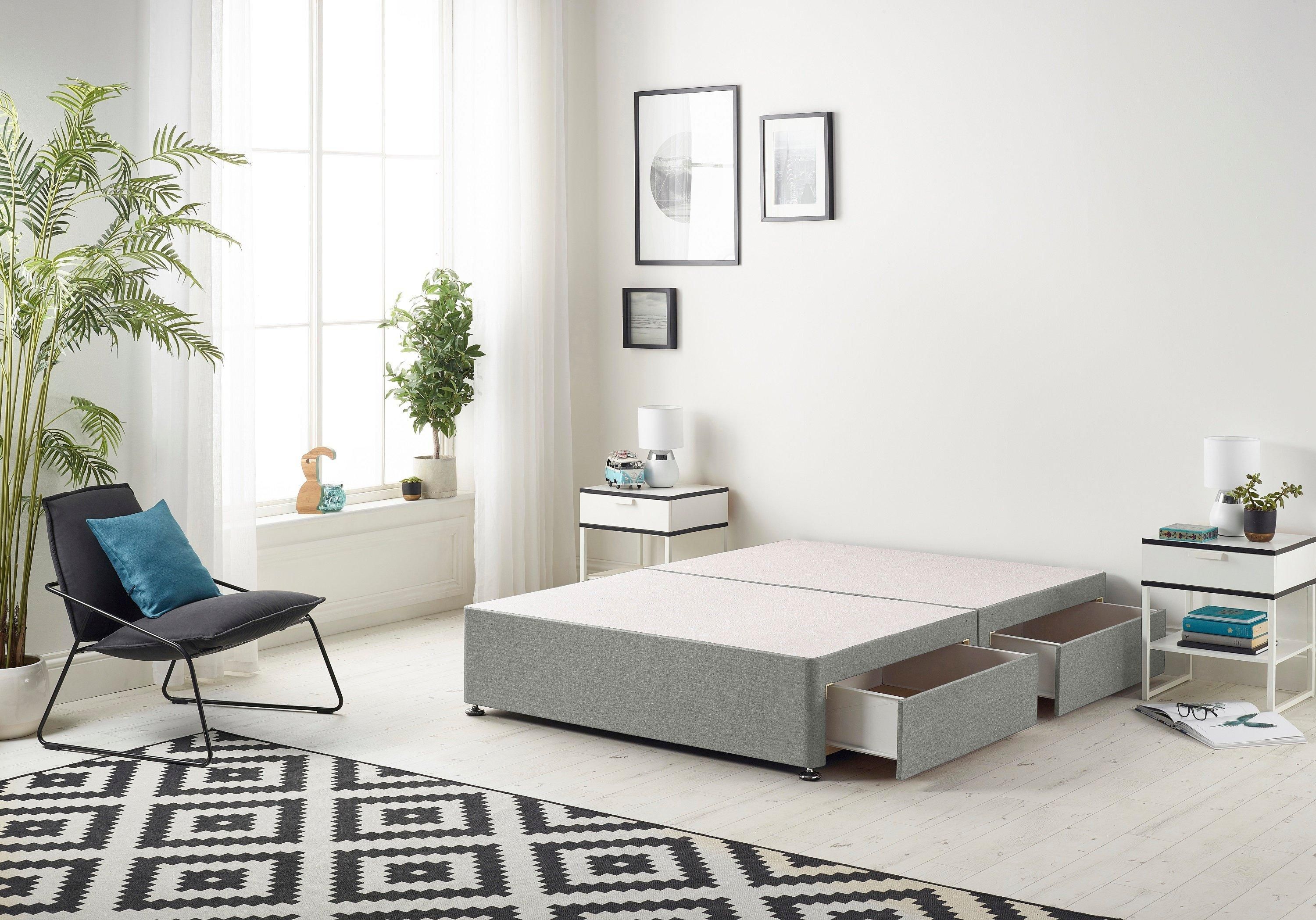 Somnior Ziggy Platform Divan Bed Base With 4 Drawers Tweed