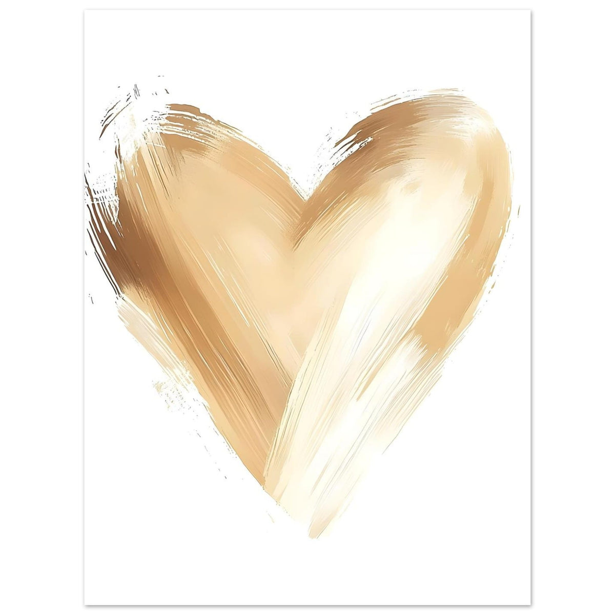 Artfulprints Poster Hart van goud  - 30x40 cm - Goud