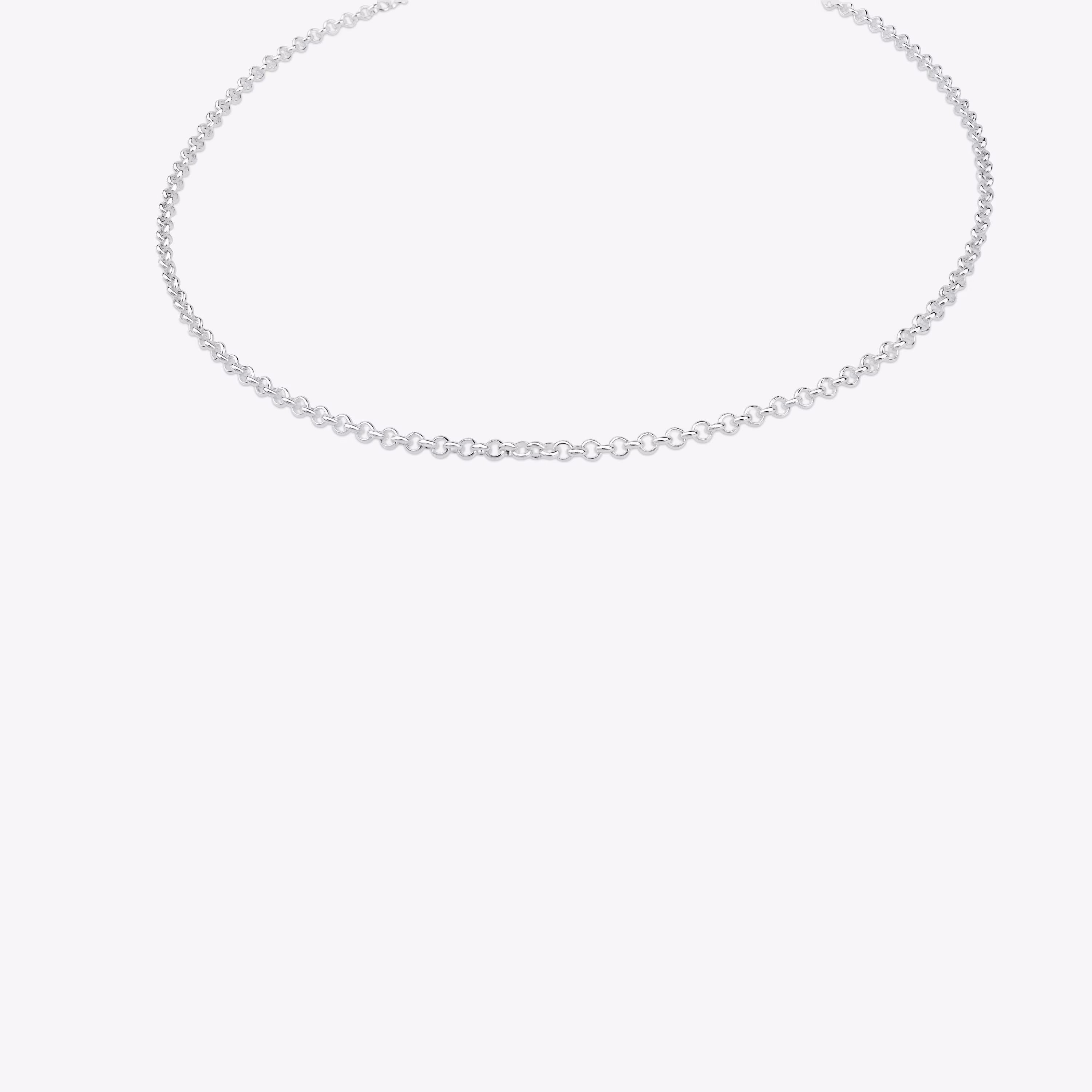 Gargantilla mediana de plata con anillas, 40 cm Chain