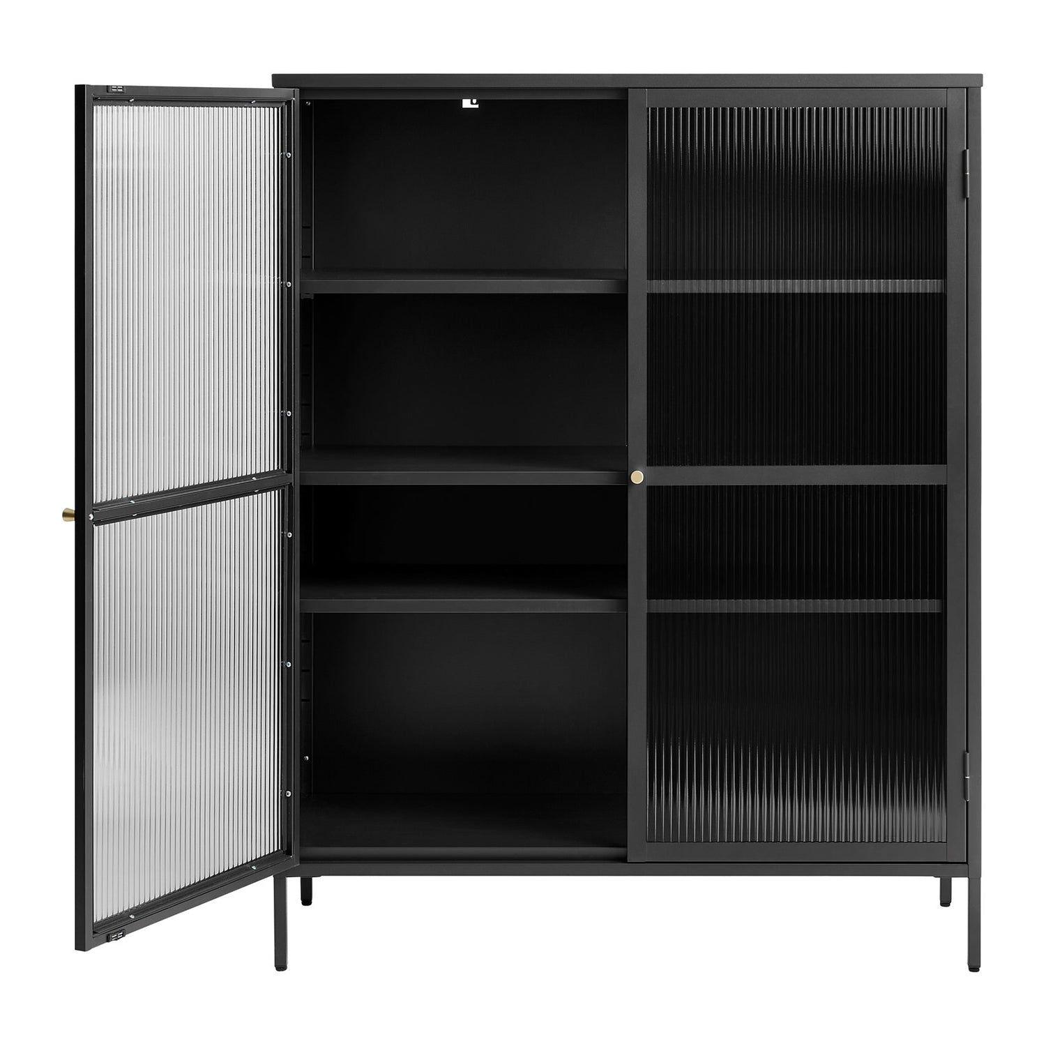 by fonQ Opal Vitrinekast - H 140 cm - Zwart