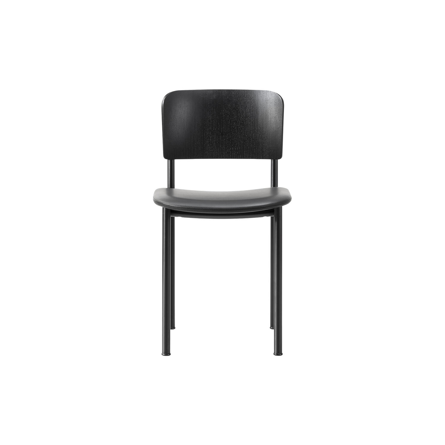 Plan Chair Seat Upholstered, black lacquered ash/Omni 301