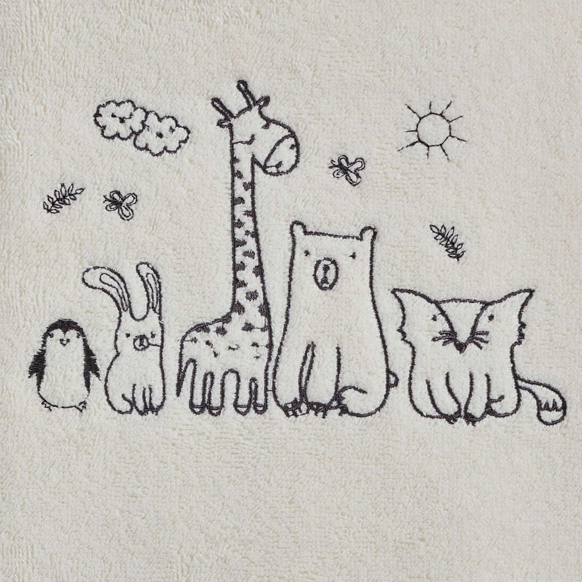 BABY JUNGLE - Cape de bain bébé  ecru  75x75 cm
