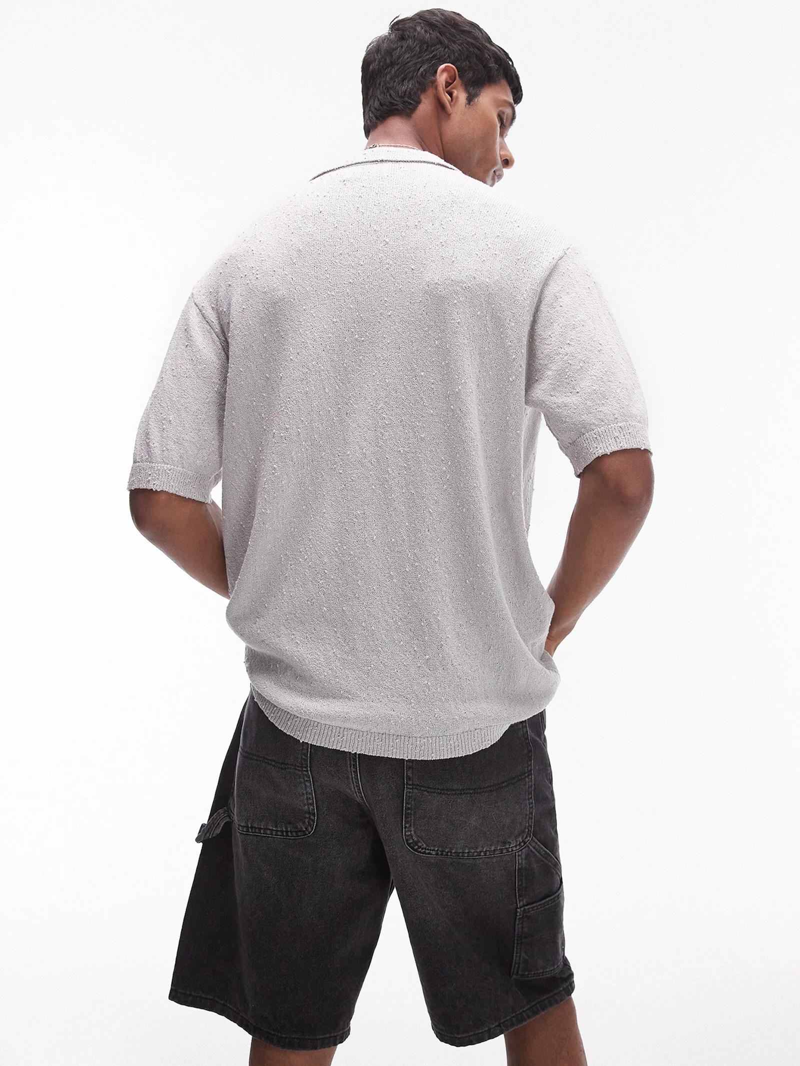 Relaxed Knitted Button-Through Shirt