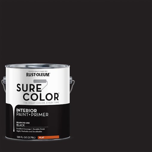 Rust-Oleum Sure Color Flat Interior Wall & Ceiling Paint Black 3.78 L