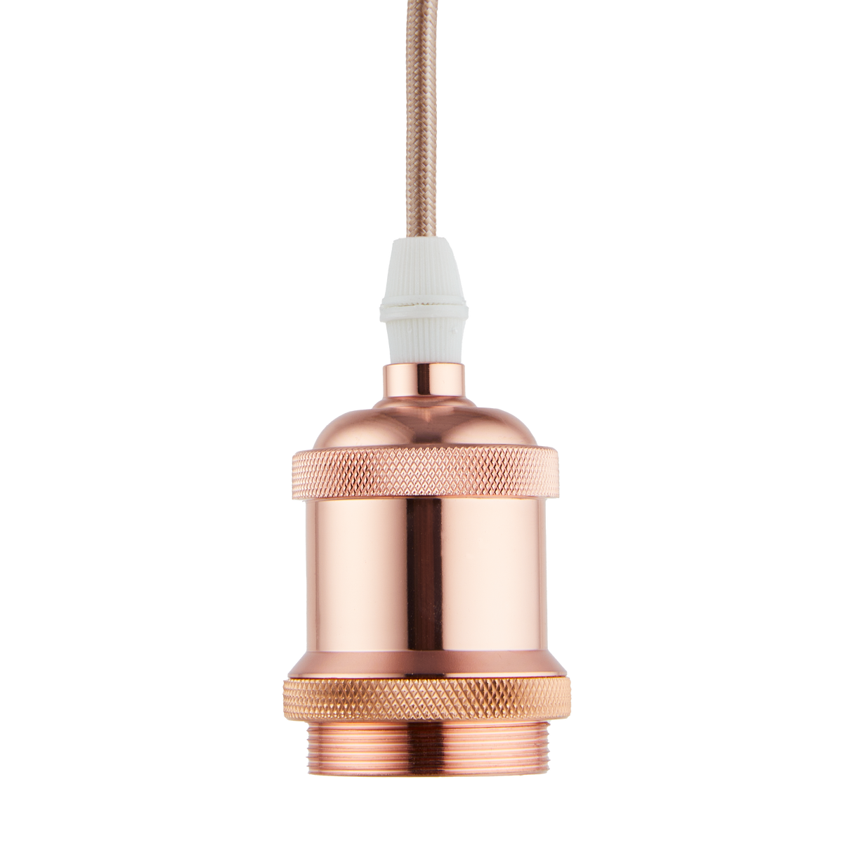 Lighto | Pendel Rosé Goud E27 Fitting | Vintage | 1.5m Snoer | Met Plafondkap