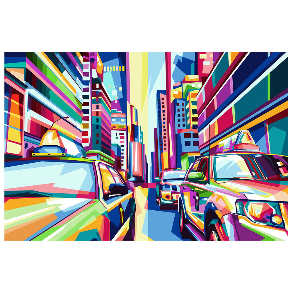 - Tableau impression sur toile - Géométries dans la Ville 60x90cm