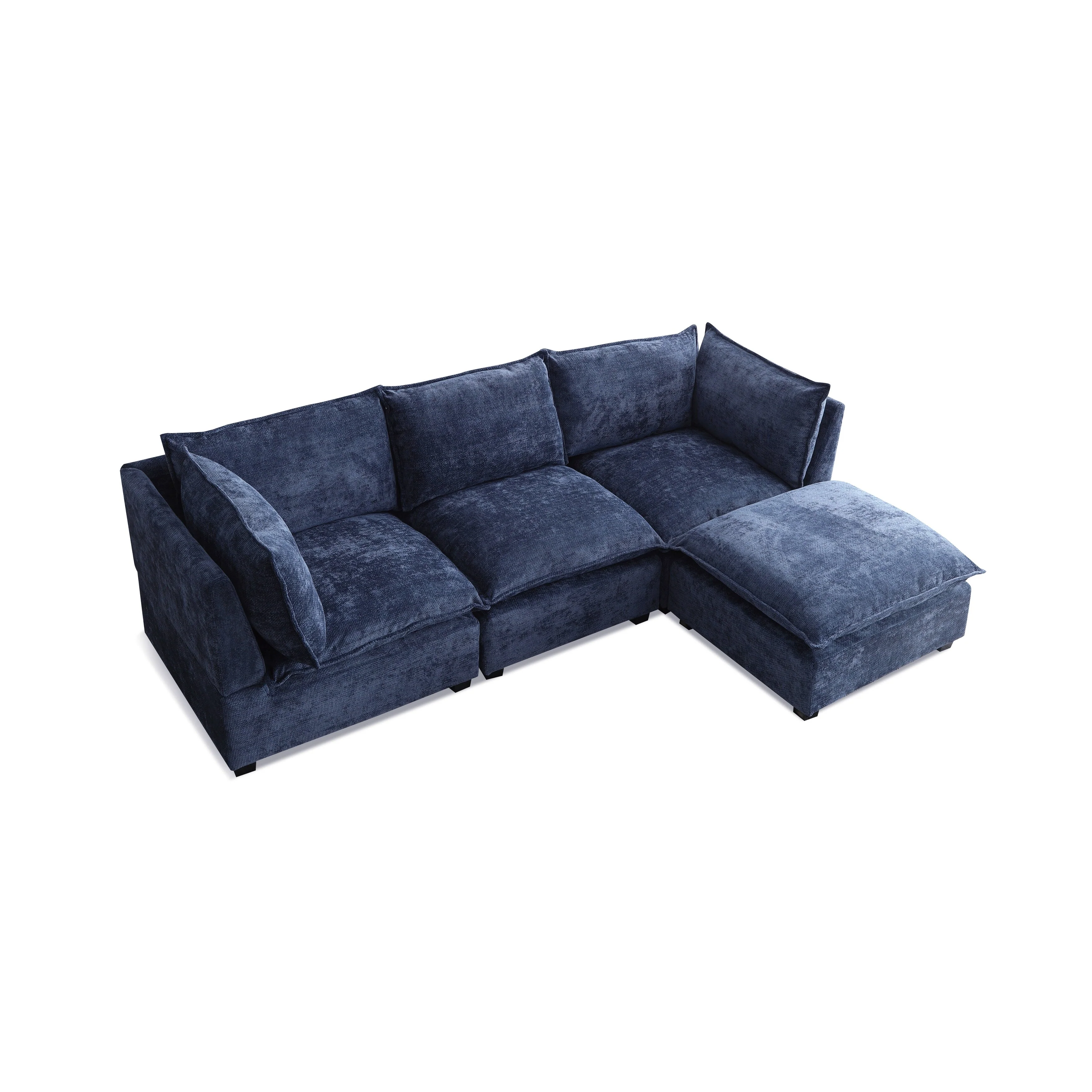 99.3 Versatile L-Shaped 4-Seat Sofa with Convertible Ottoman