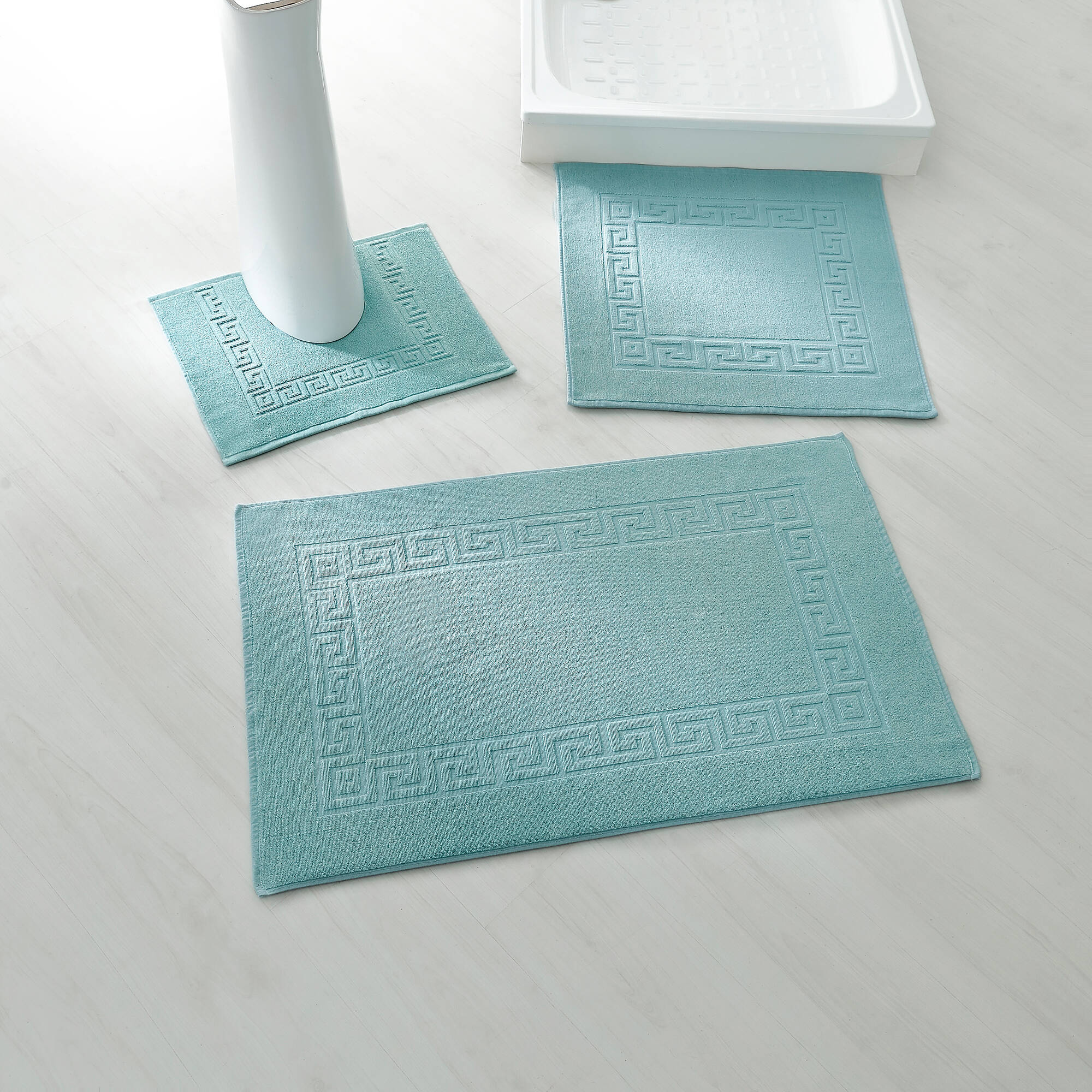 Tapis de bain éponge liteau motif frise grecque
