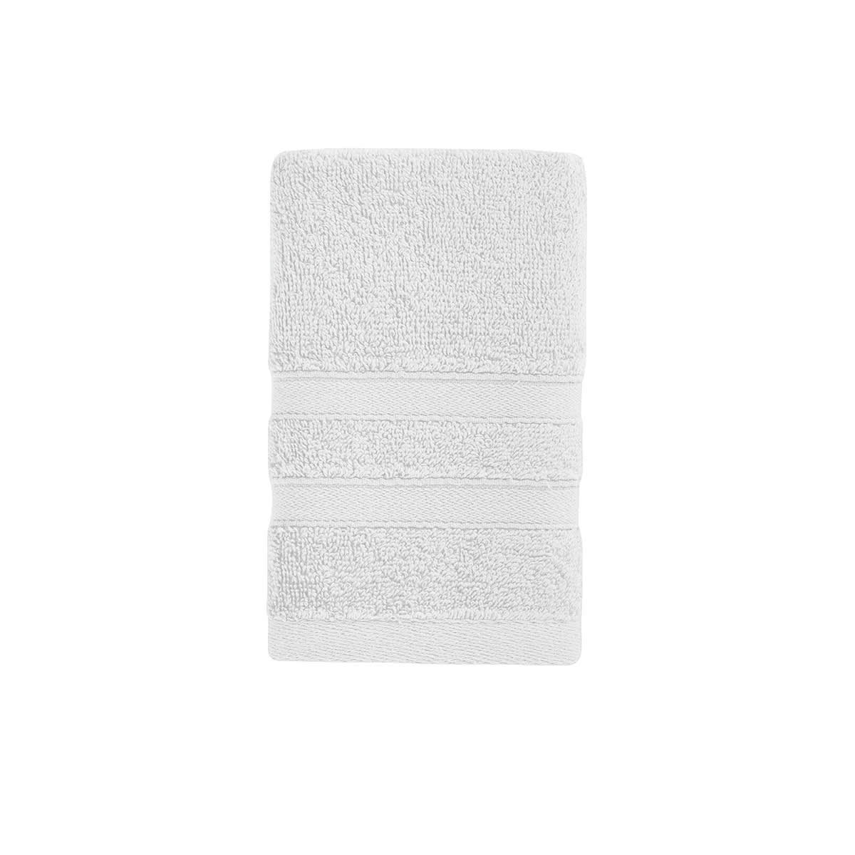 ORGANIKA - 2 serviettes invité en coton bio Blanc 30x50 cm