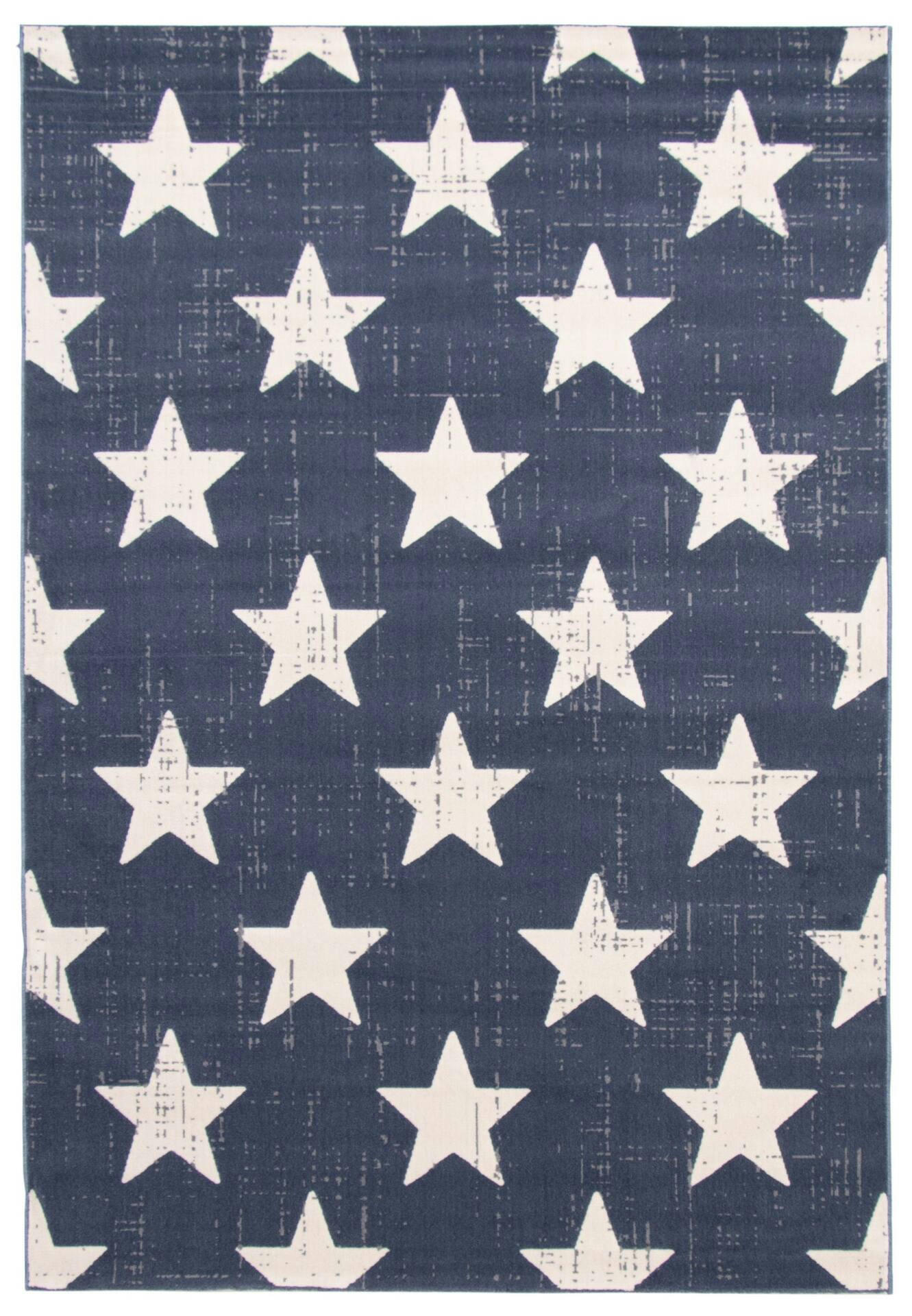 ECARPET Angel Indoor Star Area Rug, Navy, Assorted Sizes