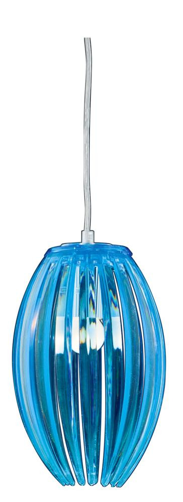 Lampa wisząca chromowana-niebieska ABUKO 1xE27x60W Candellux