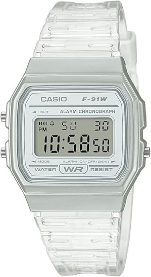 Casio F91W Series | Digital Watch | Water Resistant | LED Light | 1/100 SEC Stopwatch | Regular Time Keeping (HR, Min, SEC, PM, Date, Day) | Daily Alarm | Lightweight | 7 Year Battery